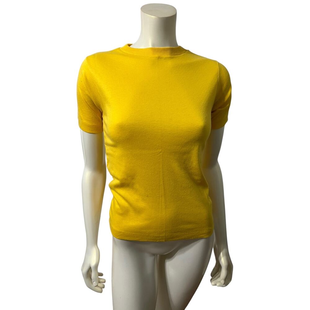 Vintage 70s Royal Knight Blank T Shirt Solid Yellow 50/50 Boys Youth Size 14 USA